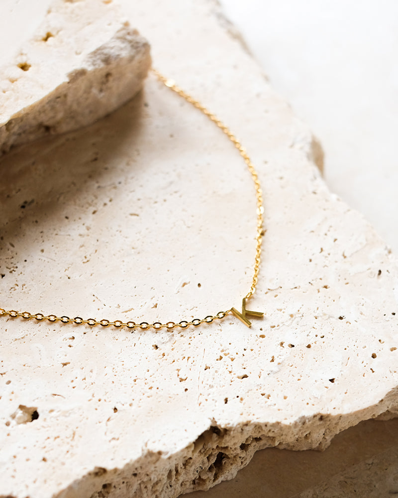 Gold plated deals initial necklace