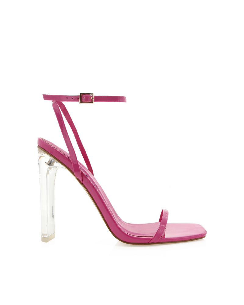 neon pink perspex heels