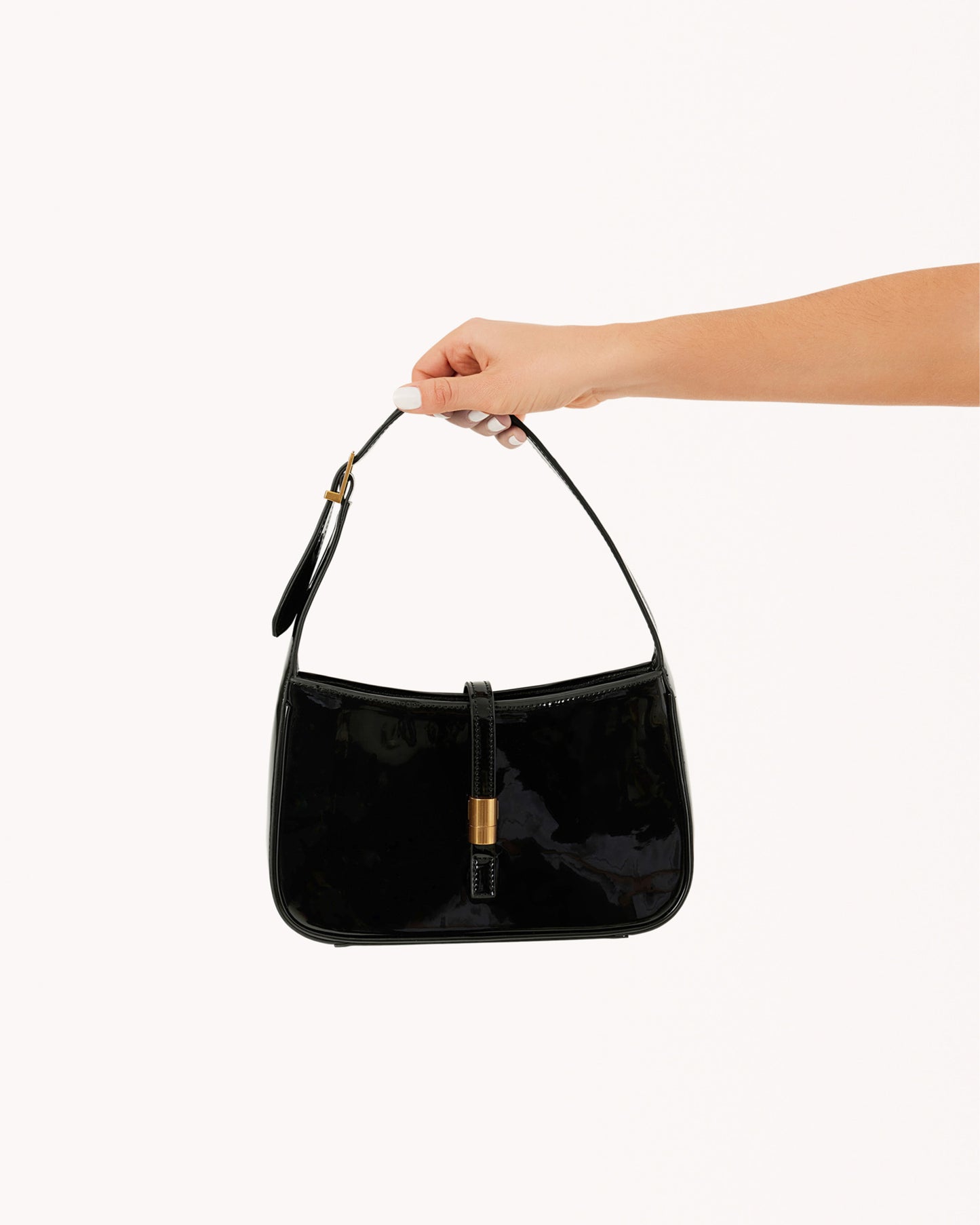 CLARA SHOULDER BAG - BLACK PATENT-Handbags-Billini-O/S-Billini