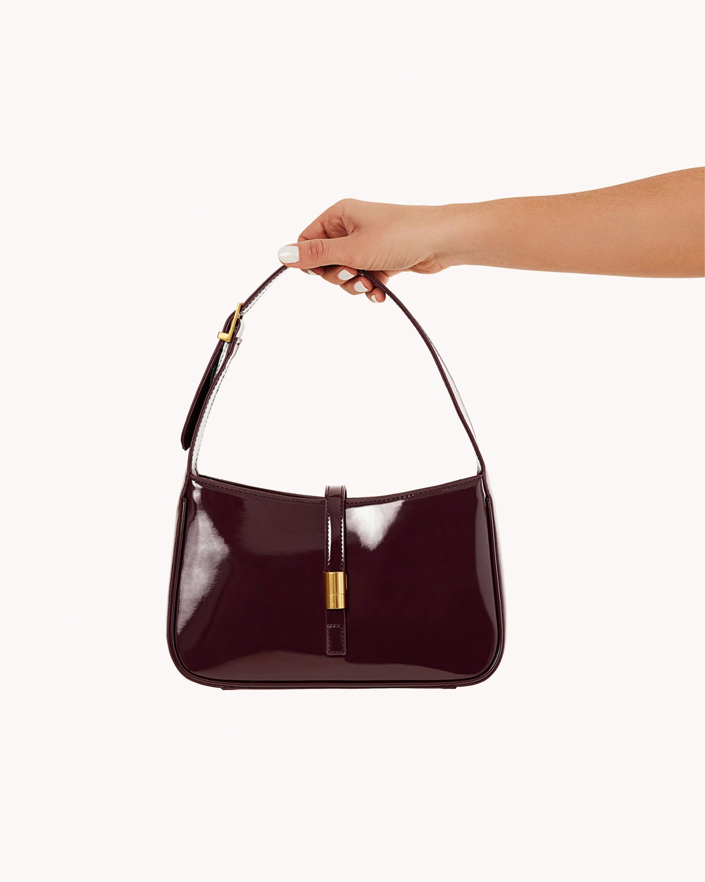 CLARA SHOULDER BAG - WINE PATENT-Handbags-Billini-O/S-Billini