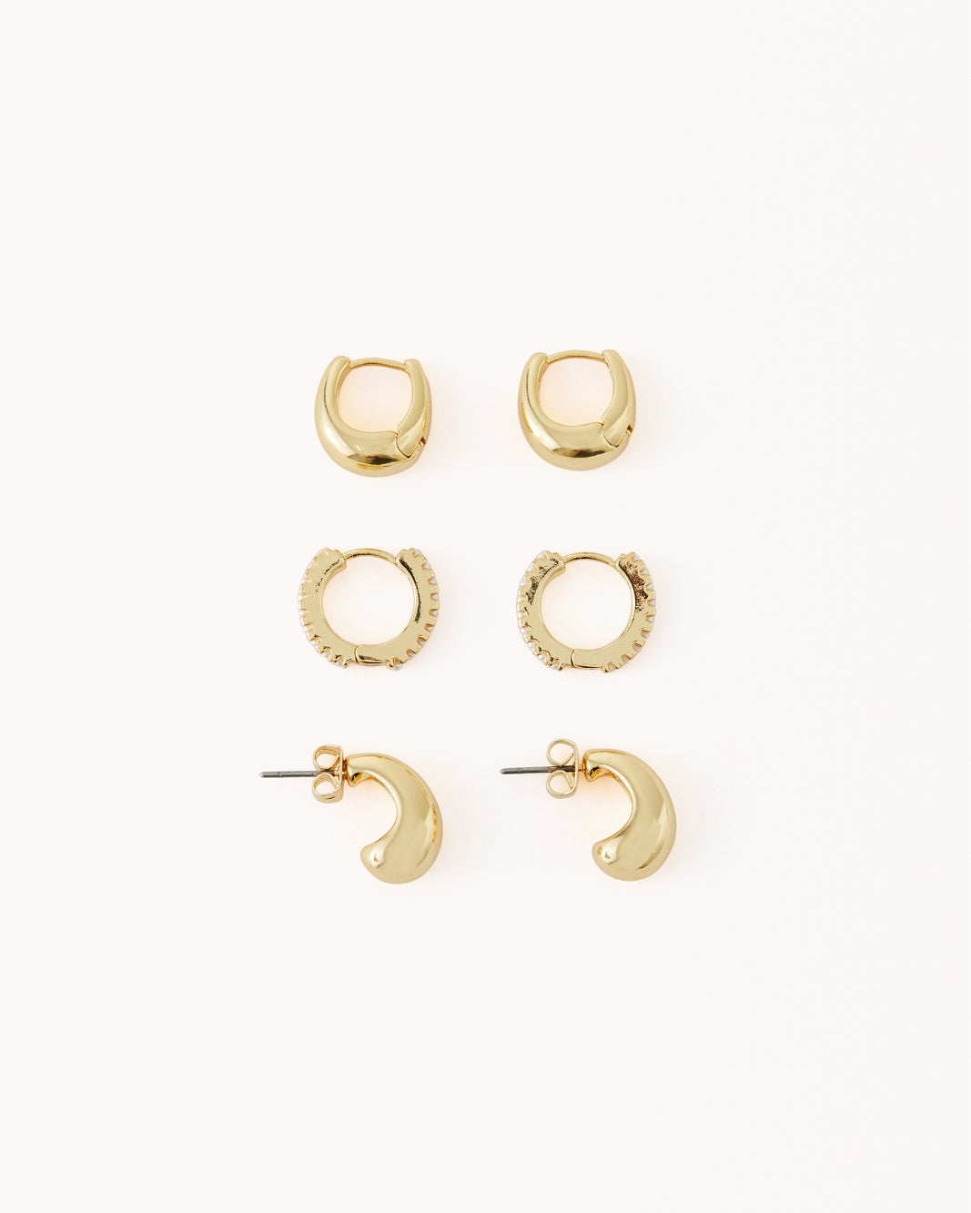 EVERLEIGH EARRING 3 PACK - GOLD PLATED 18K-JEWELLERY-Billini-O/S-Billini