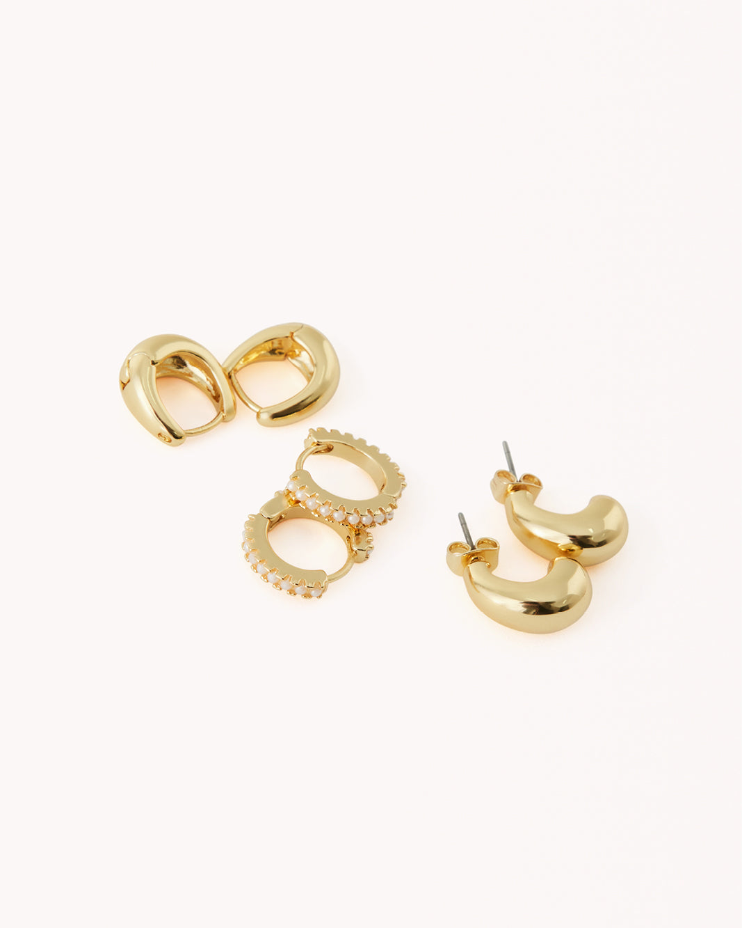 EVERLEIGH EARRING 3 PACK - GOLD PLATED 18K-JEWELLERY-Billini-O/S-Billini