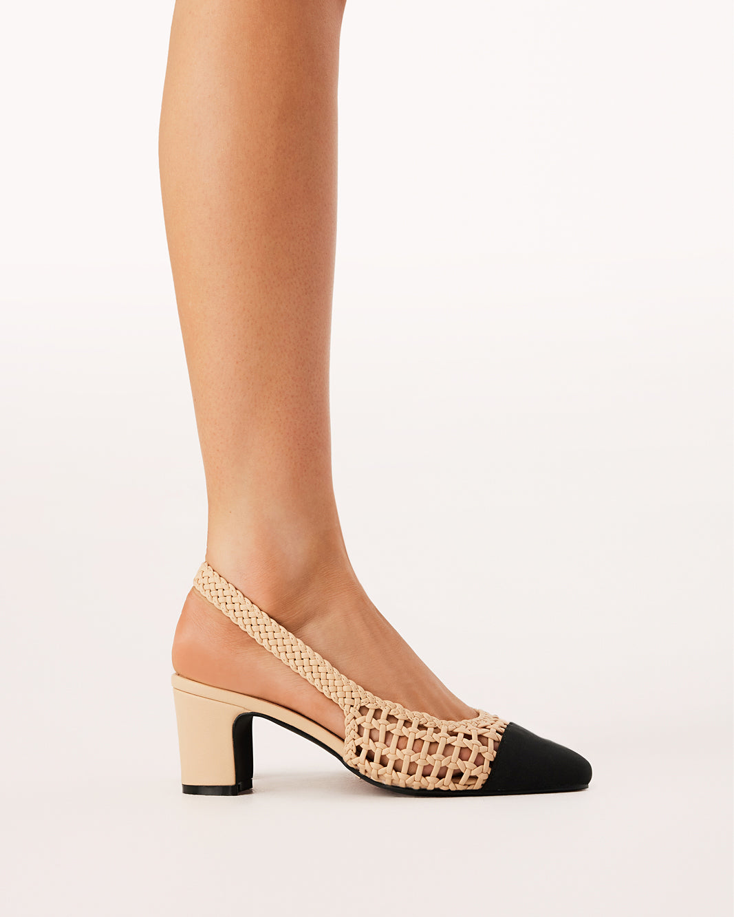 FLORIS - NOUGAT-BLACK GROSGRAIN-PUMPS-Billini-Billini