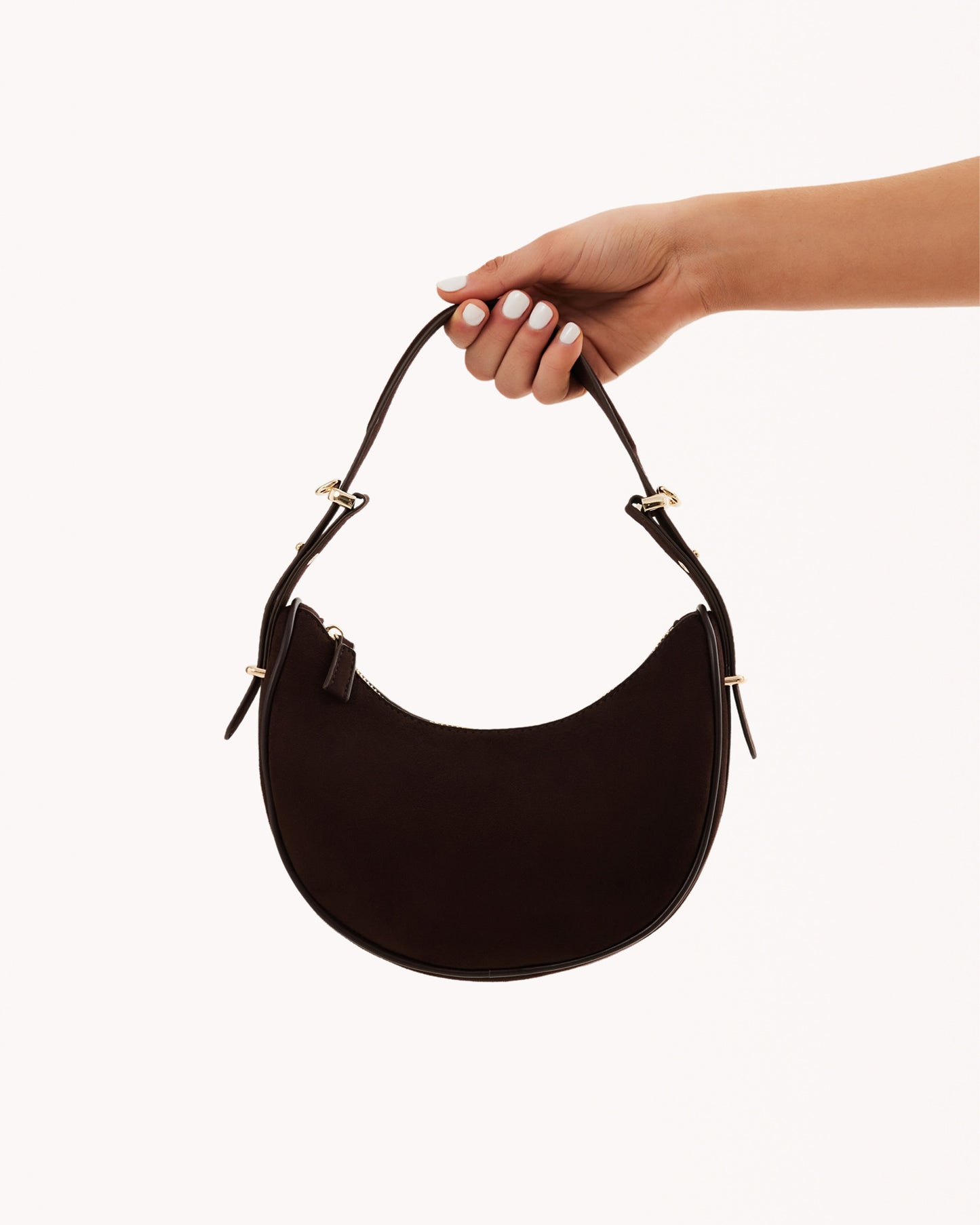 HALO SHOULDER BAG - CHOCOLATE SUEDE-Handbags-Billini-O/S-Billini