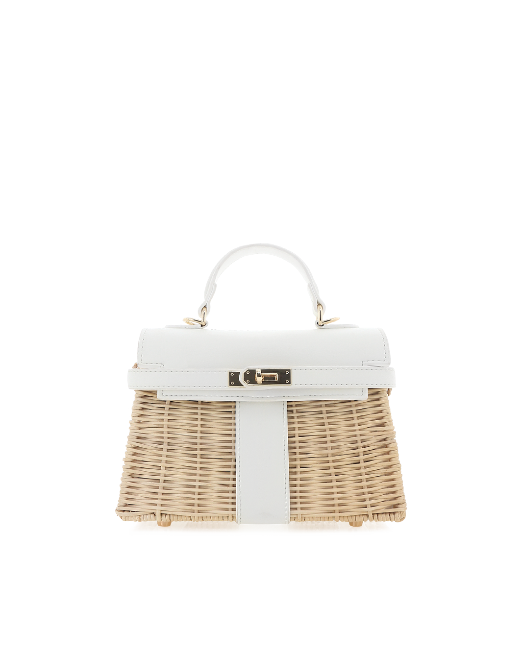 HARIETTE RATTAN HANDLE BAG - RATTAN-WHITE-Handbags-Billini-O/S-Billini