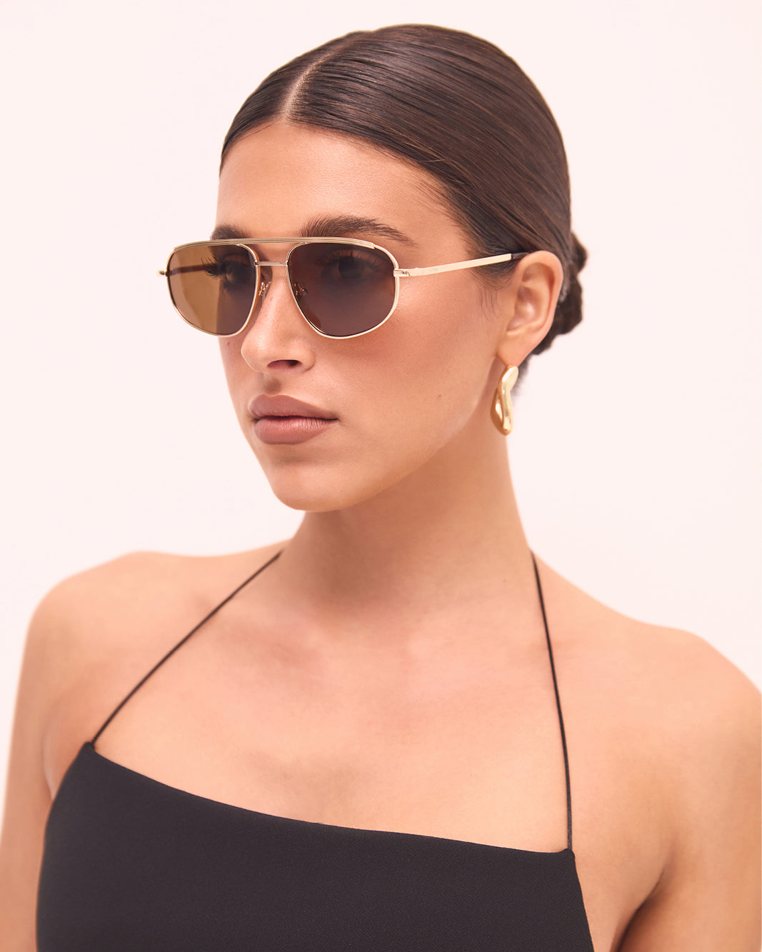 THE HALLE - GOLD-BROWN-SUNGLASSES-BANBE-O/S-Billini